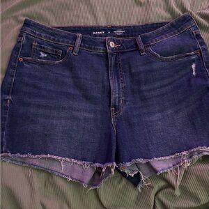 Old Navy Dark Blue Frayed Denim Cutoff Shorts